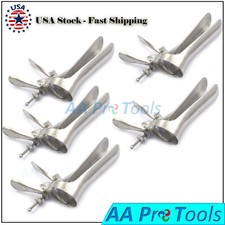 LOT of 5 CUSCO SPECULUM Large VAGINAL Hospital Use W/Central Screw Gynecology
