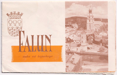 Vintage Falun Schweden Stadtführer Karte Reise Touristenprospekt 50er-60er Jahre