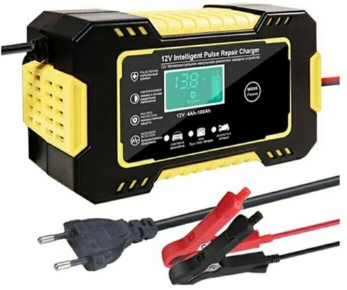 Caricabatteria Automatico 12V 6A Ripara Impulsi Auto Moto Camion Barca AGM - Imagen 7 de 7