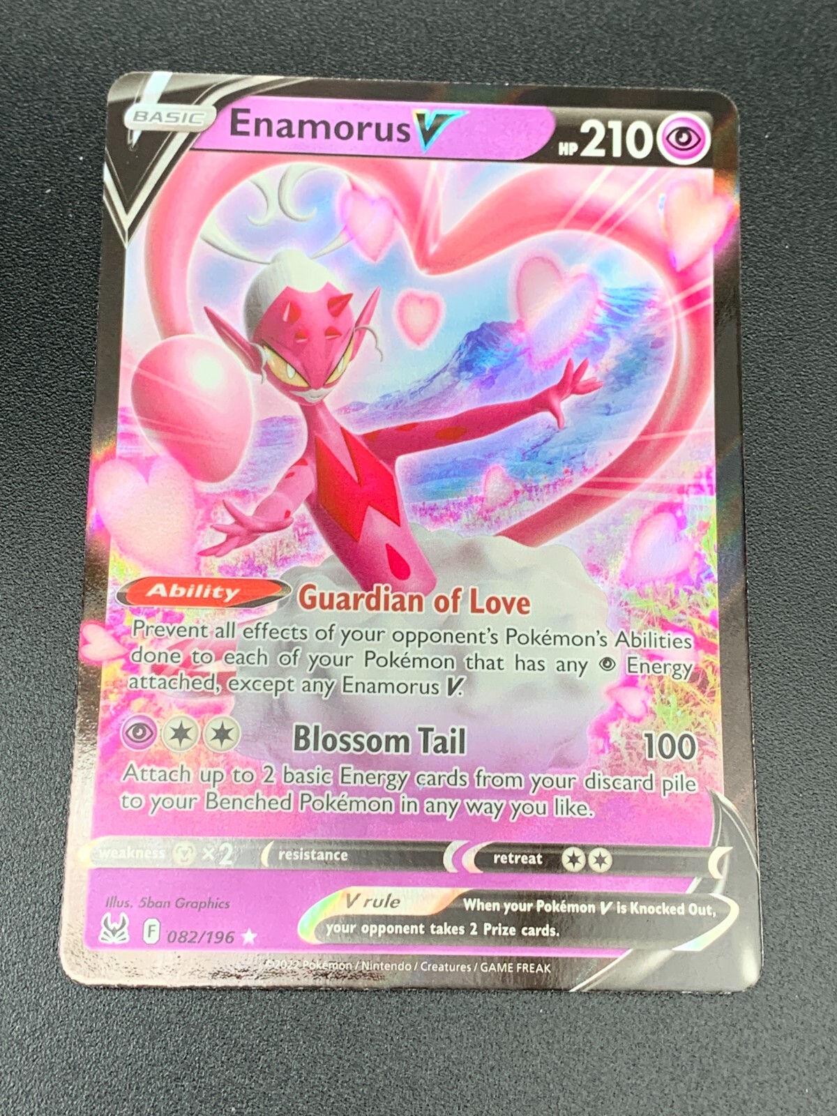 Enamorus V 082/196 Ultra Rare Sword & Shield Lost Origin Pokemon NM 2022