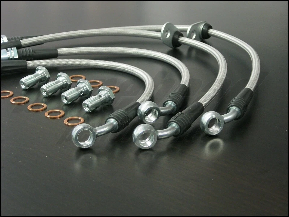 Líneas de freno trenzadas de acero inoxidable Techna-Fit 1992-2000 Lexus SC300 SC400 Foto 4 de 4