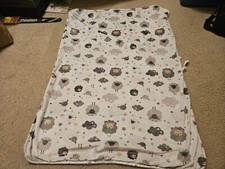 Parent's Choice Baby Blanket Sheeps Lambs White Gray Reversible Lovey 27" x 38"