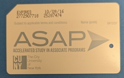 ASAP CUNY NYC MetroCard -Expired, Mint condition
