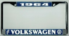 1964 Volkswagen Vw Bubblehead Vintage California License Plate Frame Bug Bus T-3