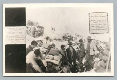 Chilkoot Pass Gold Miners RPPC Antique Yukon Gold Rush Mining Photo ~1920s