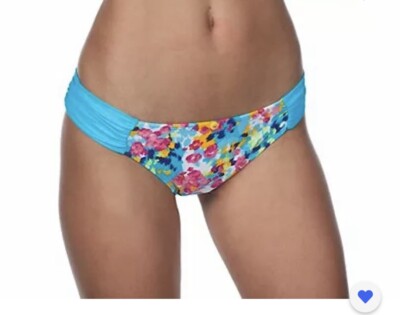 NWT Panache Cleo Lulu Floral Ruched Bikini Pant Swimwear-Size