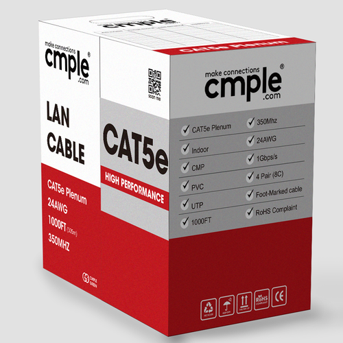 2er Pack Plenum Cat5e 1000 Fuß Ethernet Kabel Cat 5 Kabel CMP Internetkabel gelb - Bild 5 von 7