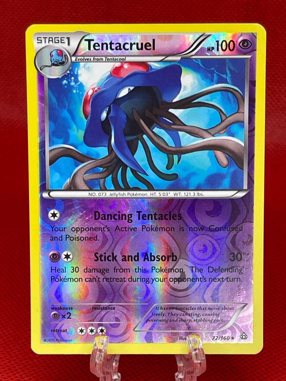 Pokémon TCG Tentacruel 72/160 Reverse Holo Rare Primal Clash X&Y English 2015 LP