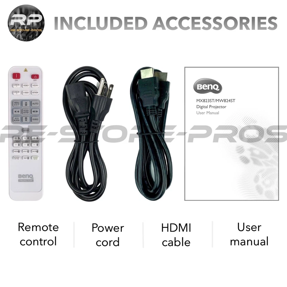 BenQ MW824ST Short Throw Projector HDMI WXGA DLP 3D 3200 Lumens | New Lamp - Image 2 of 4