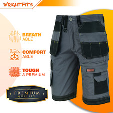 Mens Cargo Combat Work Shorts Black Grey Khaki with Holster Pockets Mens Shorts