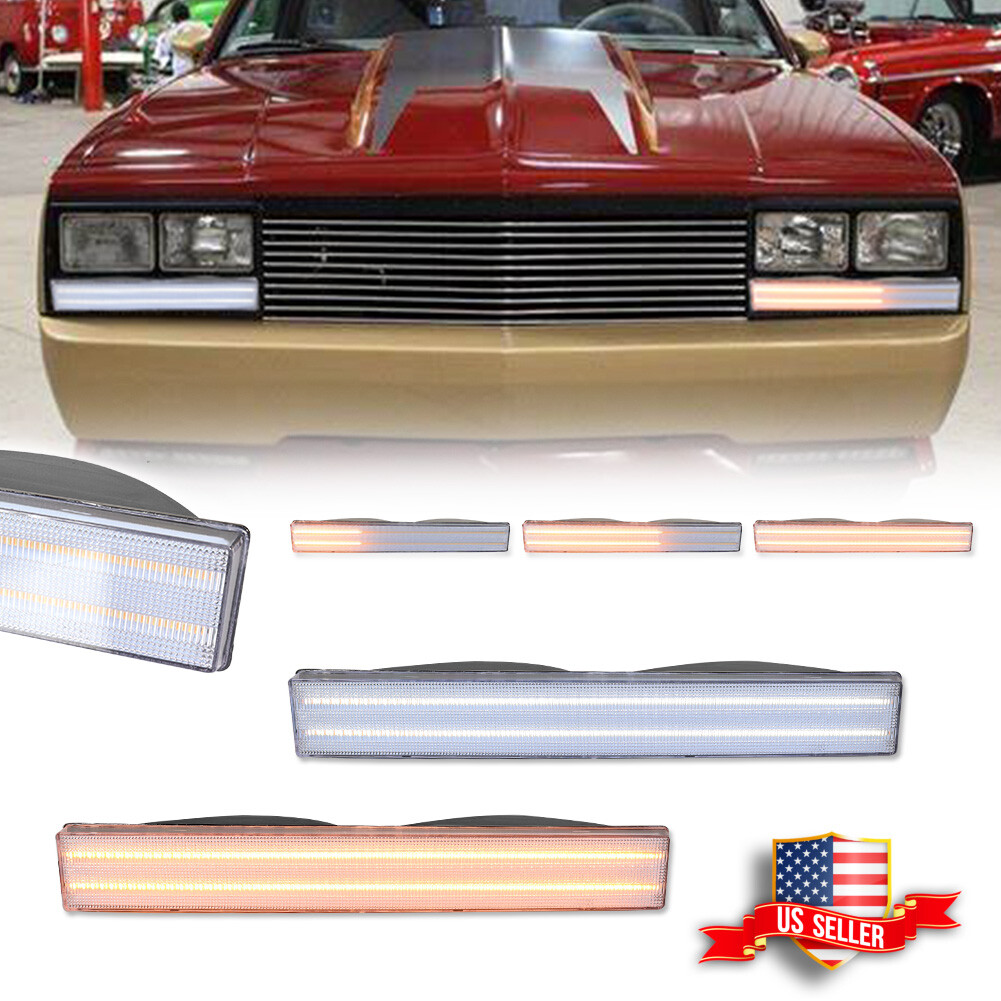 Clear Switchback LED DRL Turn Signal Lights For 82-87 El Camino Malibu Caballero