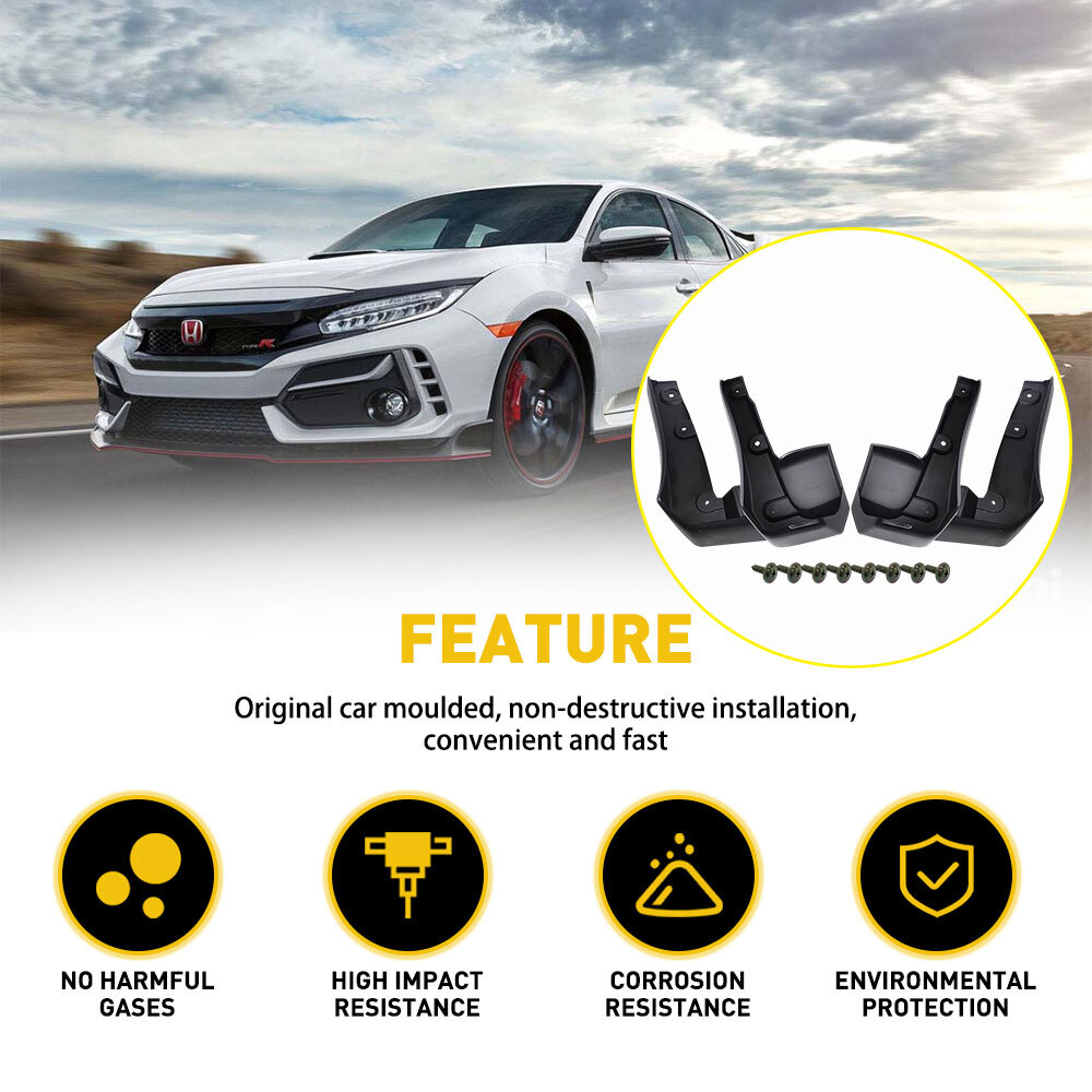 Mud Flaps For Guards Splash 2016-2021 Honda Sedan Civic Front&Rear Wheel Cover-image