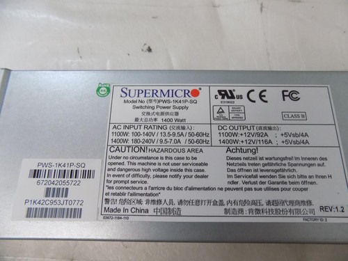 SUPER MICRO PWS-1K41P-SQ 1400W Schaltnetzteil - Bild 3 von 3