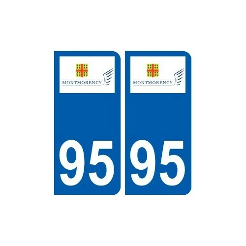 95 Montmorency logo autocollant sticker plaque immatriculation ville - Photo 1/3