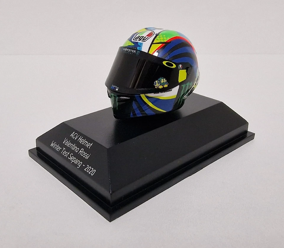 MINICHAMPS 1:8 VALENTINO ROSSI VR46 MODELLINO CASCO AGV MOTOGP TEST SEPANG 2020 - Immagine 3 di 4