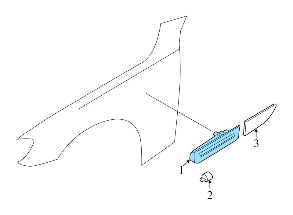 2011-2012 BMW ALPINA B7L - Front LEFT TURN Signal Light 7203371 - Image 3 of 4
