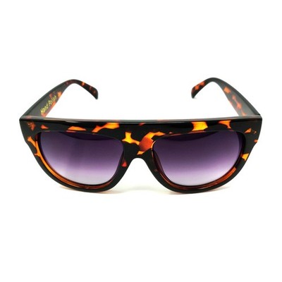 Damen Sonnenbrille CE UV400 Protection Schwarz Gold gemustert Lila Gläser Mode