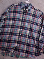 Polo Ralph Lauren Shirt Mens 2XB XXL Big Chambray Oxford Flesh Pony Colorful