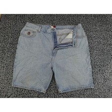 Tommy Hilfiger Denim Shorts Mens 40 Light Blue Vintage 90s Crest Logo Baggy