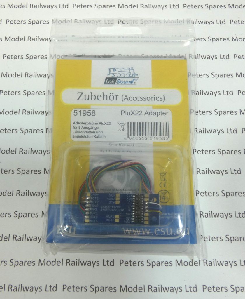 ESU 51958 PluX22 Adapter DCC Socket Pre Wired