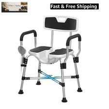 Heavy Duty Shower Chair for Inside Shower 450lb U-shape Shower Seat with Arm ...