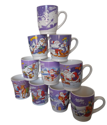 Milka Weihnachtsbecher / Milka Sammelbecher Sammlung / 10 STCK / Edition 9-18