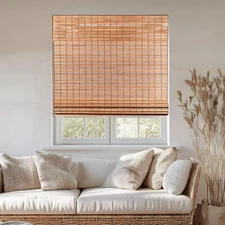 29"x64" Chicology Light Filtering Bamboo Roman Shade Squirrel Brown