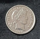 1914 D BARBER DIME XF / AU (CLEANED)