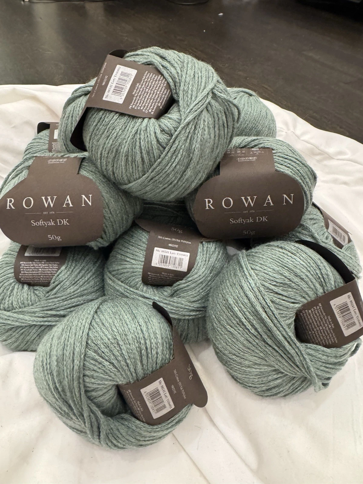 Premium Destash Lot: 16 Skeins of Rowan Softyak DK Yarn in "Lawn" - product detail image 7