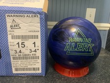 15# 1st Quality NIB Brunswick Warning Alert Bowling Ball 3-4 Pin 3.4 Top