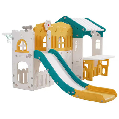 Outdoor Toddler Playhouse (Ages 1 Plus) with Basketball, Telescope, Steering Whe