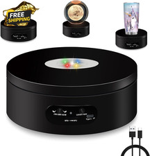 LED Rotating Display Stand 4.72in Crystal Glass Art 360  Motorized Turntable