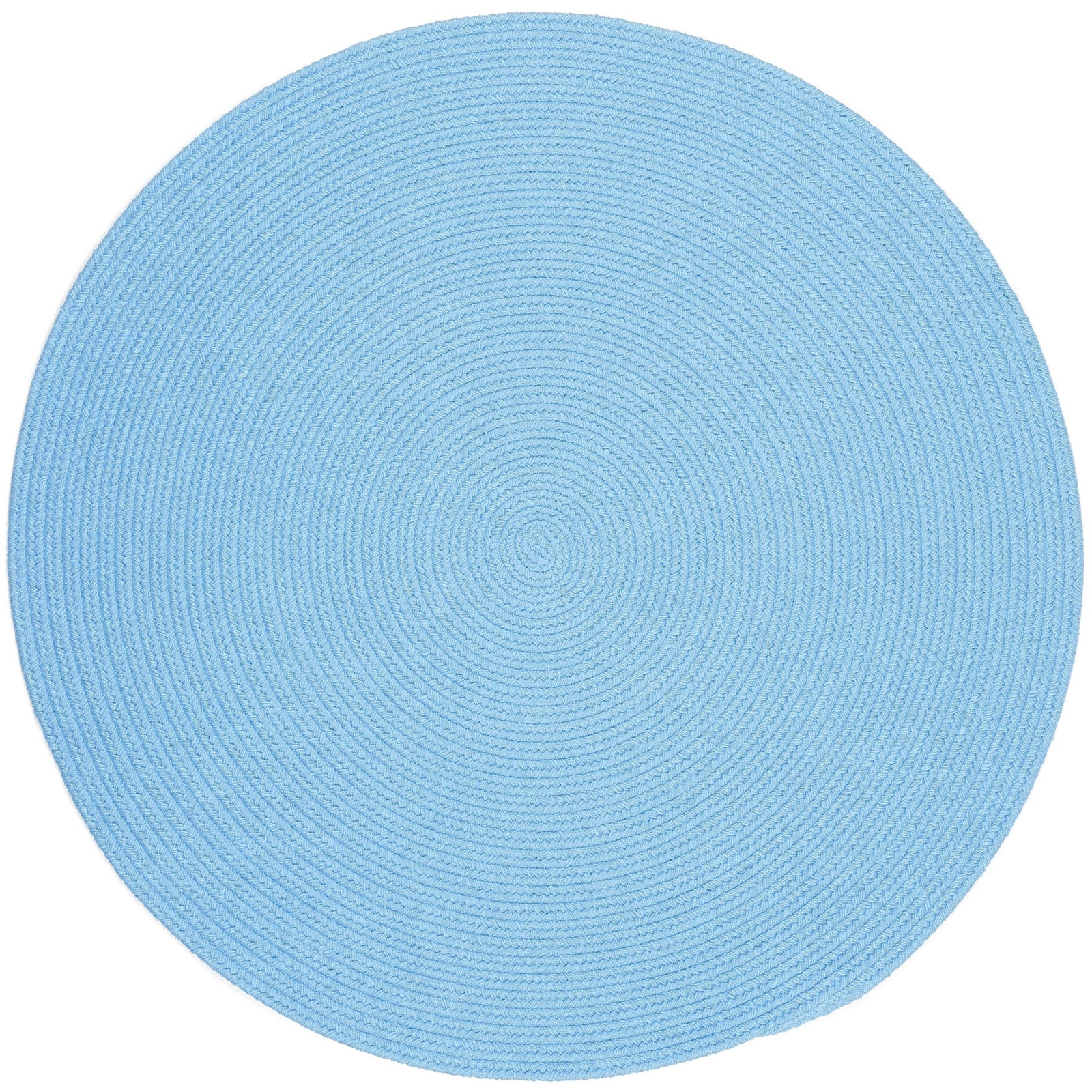 Rhody Rug Happy Feet Indoor Outdoor Braided Area Rug 4ft Round Aqua Blue