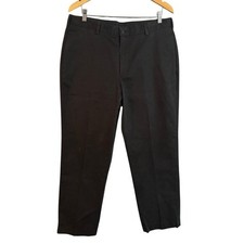 Brooks Brothers 346 Advantage Chino Pants Mens W36 L30 Black Cotton Flat Front
