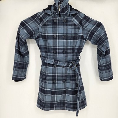 Columbia Jacket Womens Small Omni Heat Shield Hoodie Pea Coat Insulated Plaid