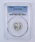 1943-D Mercury Dime MS64 PCGS Blue Label *6963