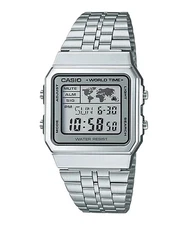 Casio Vintage A500WA-7D NEW Men's Watch Digital Stainless Steel World Time