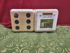 Large Wooden 3" x 3" Yard or Decorative Dot Dice Set of 2