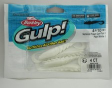 Berkley 1637576 GSNPCT4PW Nemesis Prawn Curl Tail 4" Color Pearl White 4CT