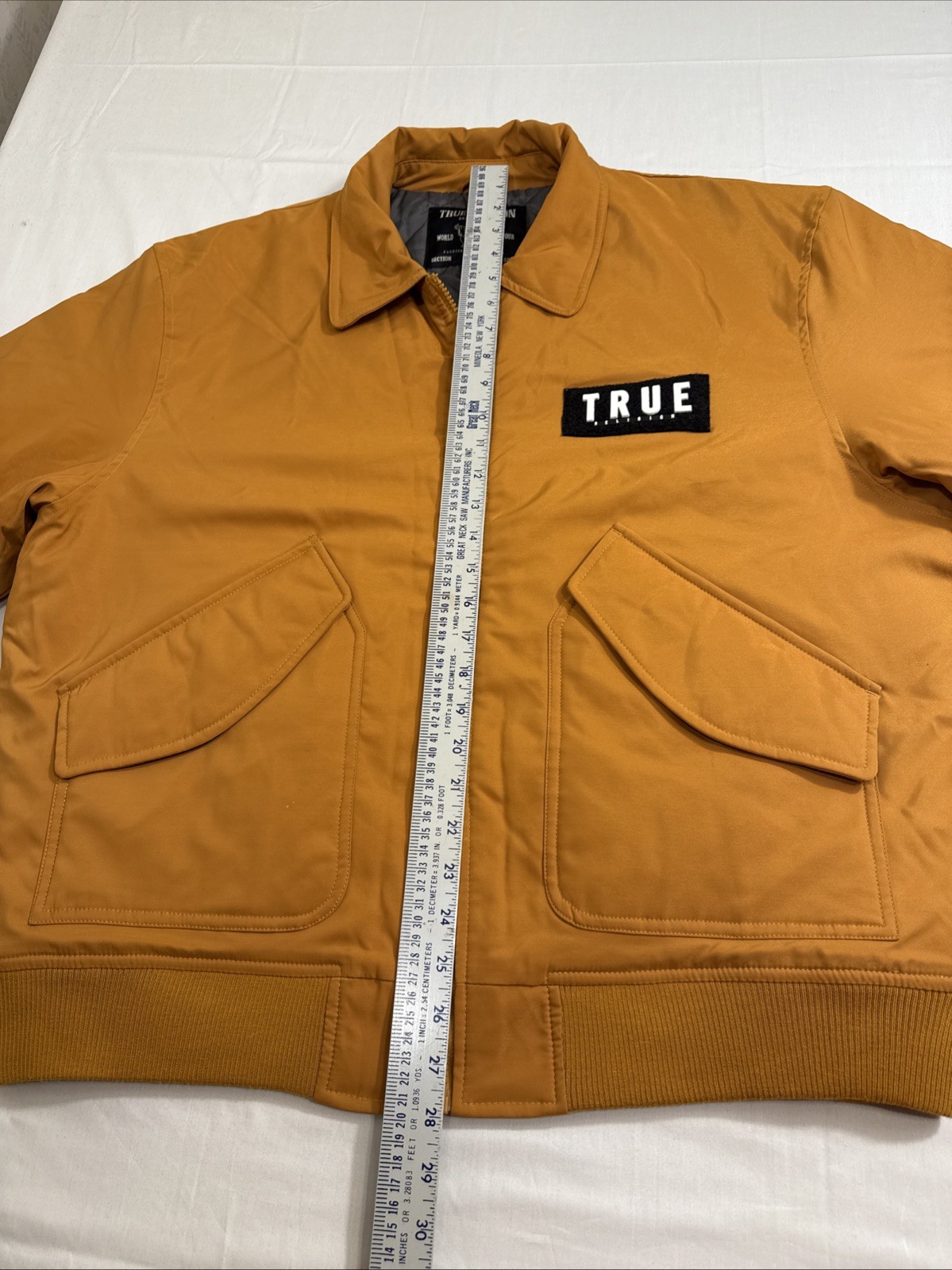 TRUE RELIGION JACKET BOMBER AVIATION  MEN LRG MA2  Full Zip Chipmunk  NWOT COAT thumbnail 6