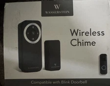 Wireless chime compatible with Google Nest (black) by Wasserstein 