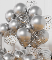 Aule Luftballons Silber Metallic Helium: 42 StüCk 12 Zoll Silberne Konfetti Luft