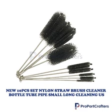 NEW 10PCS Set Nylon Small Long Cleaning Straw Brush Cleaner Bottle Tube Pipe