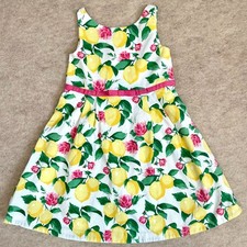 Janie and Jack Dress Girls 3 White Lemon Floral Bow lined Spring Easter party