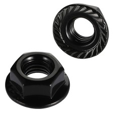 5/16-18 Serrated Flange Hex Lock Nuts, Stainless Steel 18-8 (304), Black Oxid...