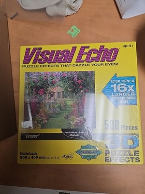 Visual Echo 3D Cottage 500 Pc 3D Puzzle Effects 2006 Brand New Sealed 20 x 16''