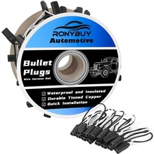 150 Count 2-Prong Double Female Bullet Plug Wire Harness Roll, 2 Prong Continuou