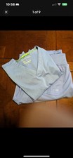 Small Ceil Blue Healing Hands Scrubs. top and pants. Opened/ Washed. Never Worn