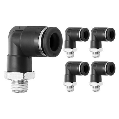 5 Stück Push-to-Connect-Armaturen, 3/8 Zoll auf NPT1/8 Außengewinde schwarz