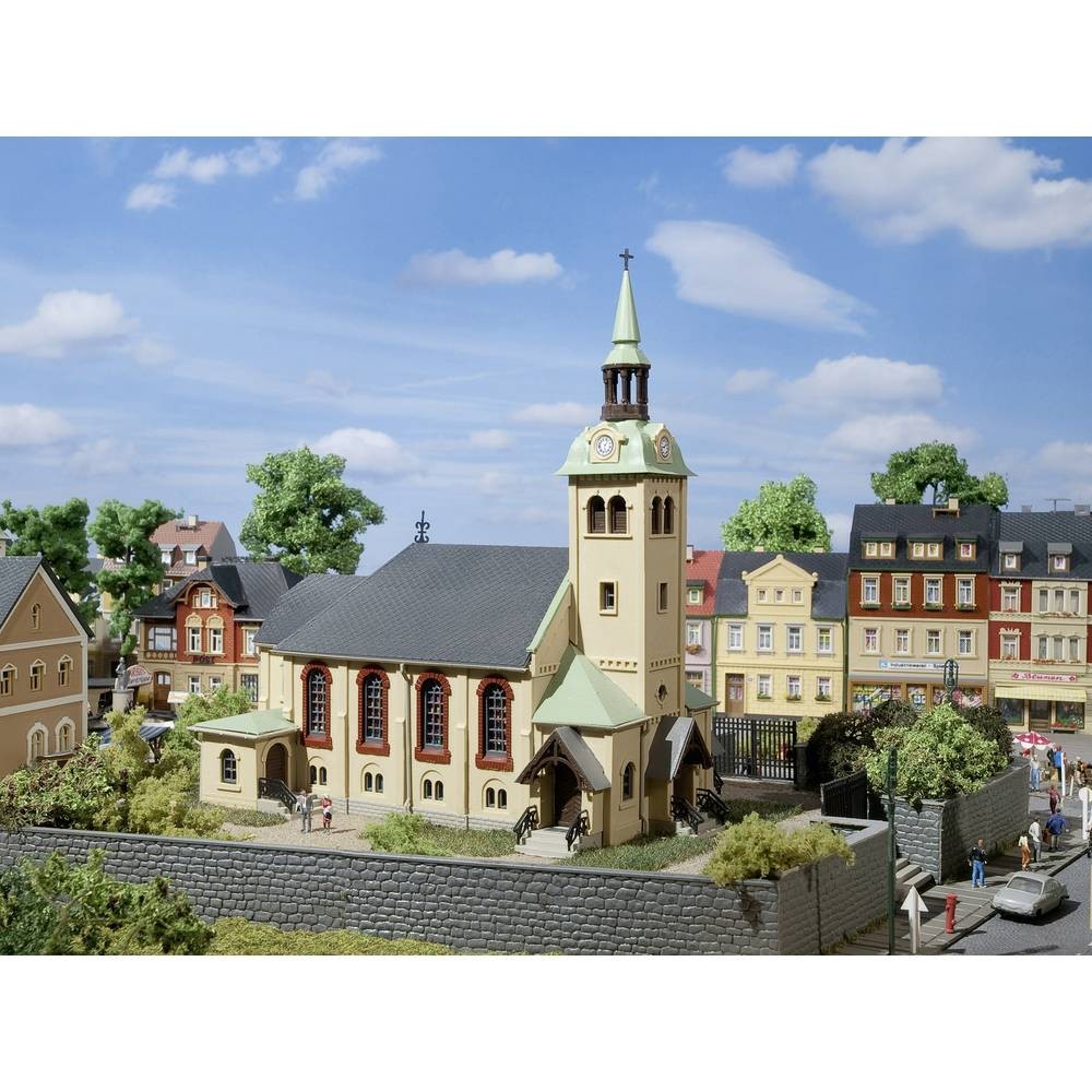 Eglise de Börnichen H0 TT Auhagen 12229 maquette bâtiment église pour train miniature